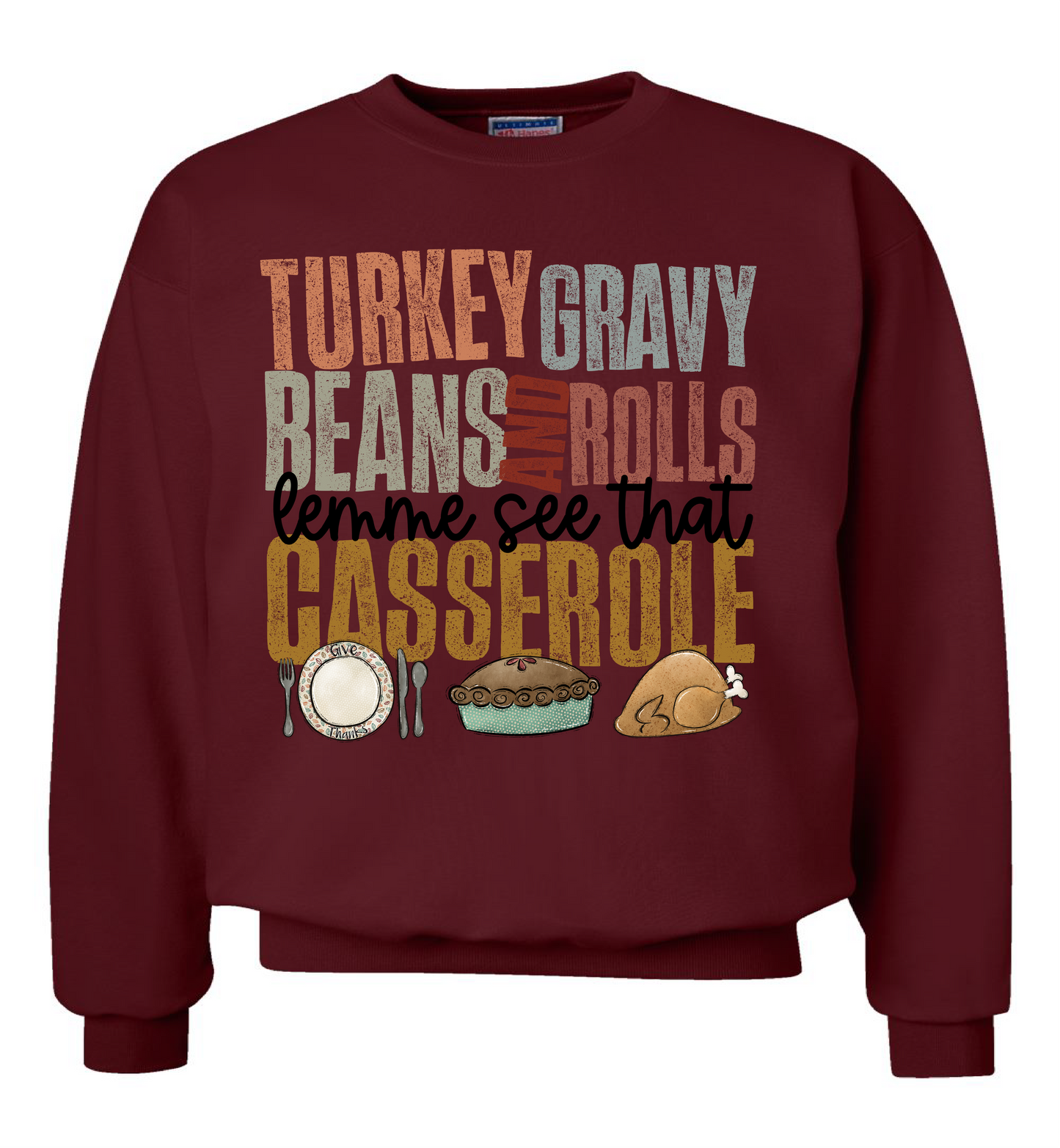 Turkey, Gravy, beens, and Rolls