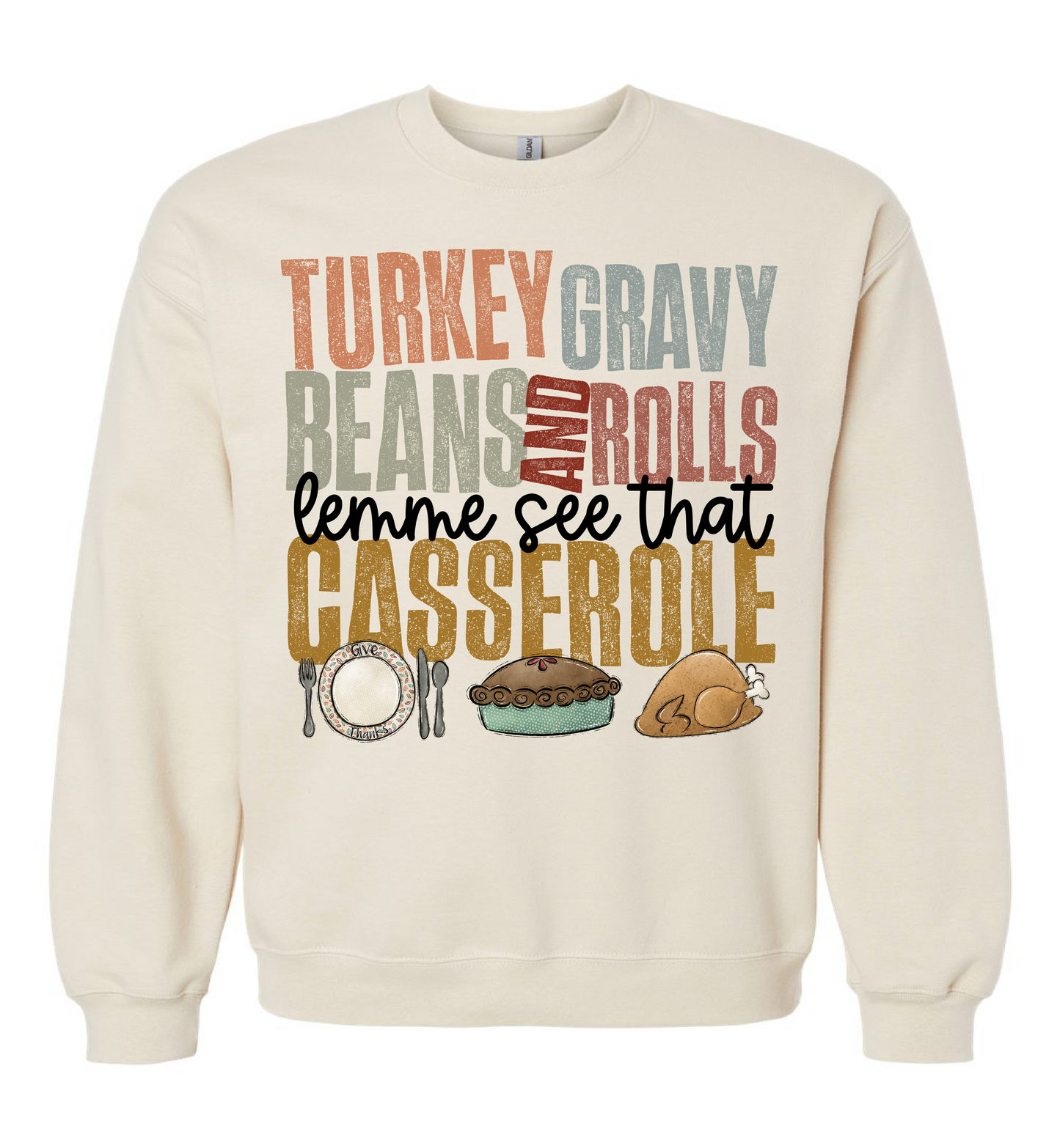 Turkey, Gravy, beens, and Rolls